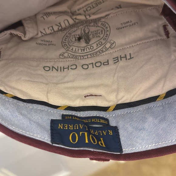 Lightly worn men’s Ralph Lauren Chino’s burgundy size 38/30 - Picture 3 of 5